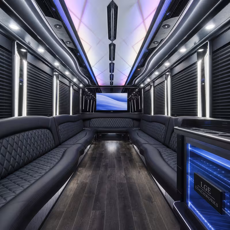 15 Passenger Party Bus Interior