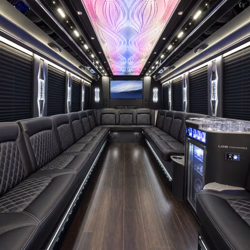 30 Passenger Party Bus Interior