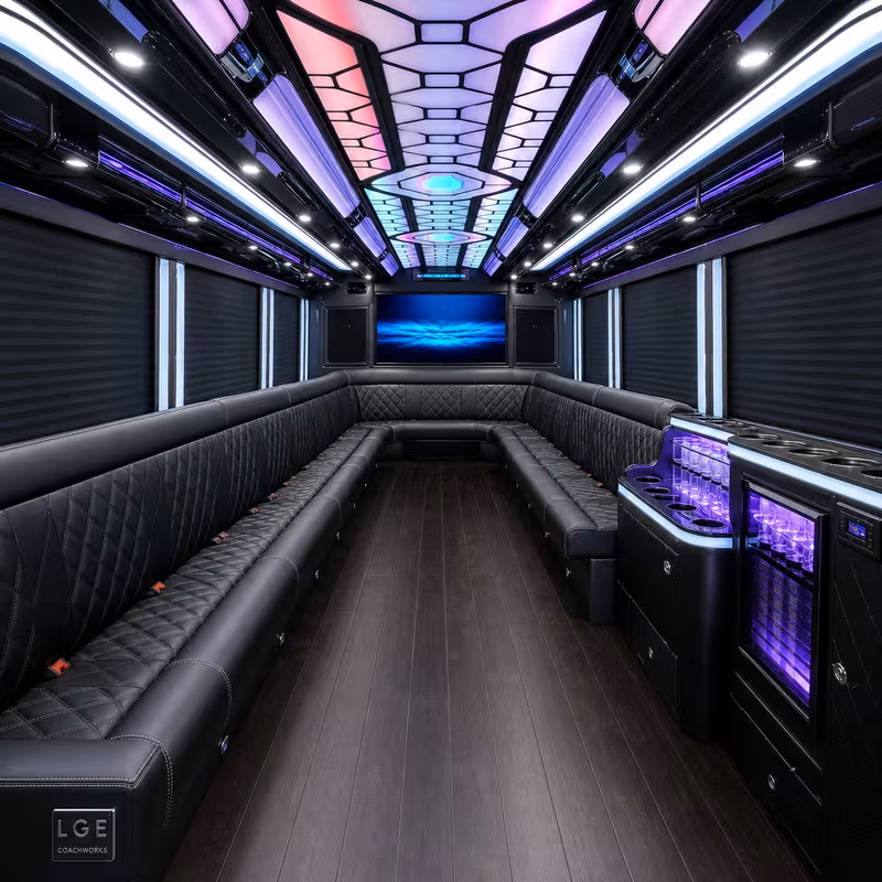 30 Passenger Party Bus Interior