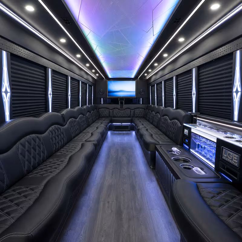 40 Passenger Party Bus Interior