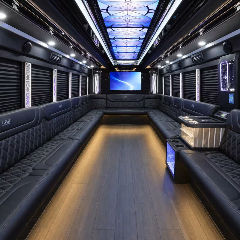 40 Passenger Party Bus Interior