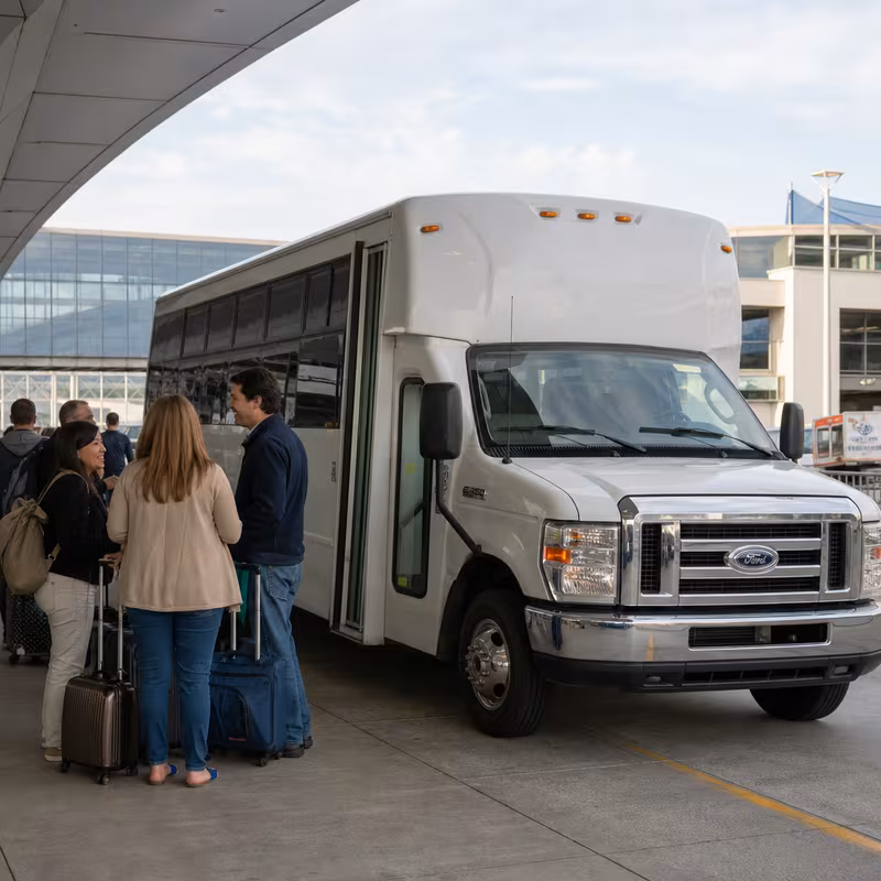 Black Mercedes Sprinter van staged for an Philadelphia Airport Transportation group