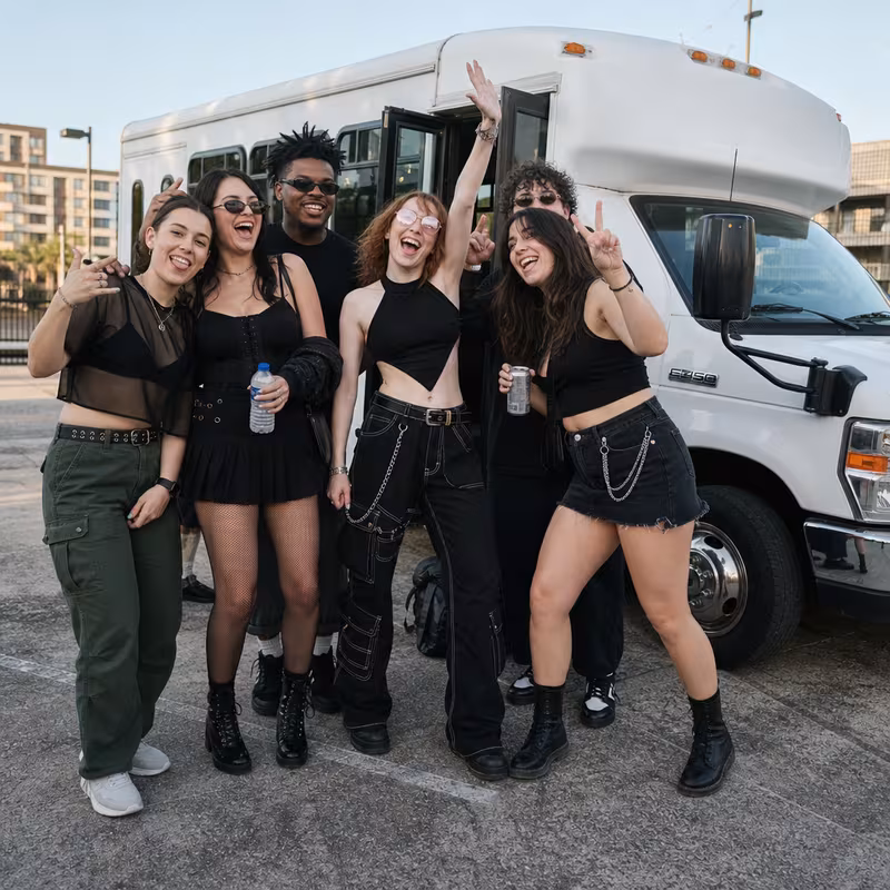Black Mercedes Sprinter van staged for an Philadelphia Concert Transportation group
