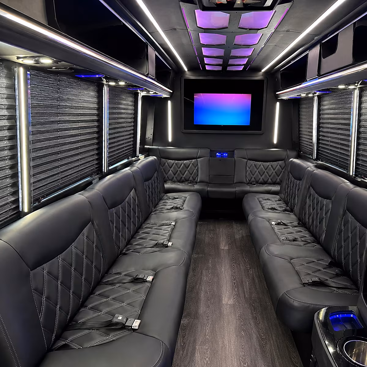 Philadelphia Private Event Transportation party bus interior