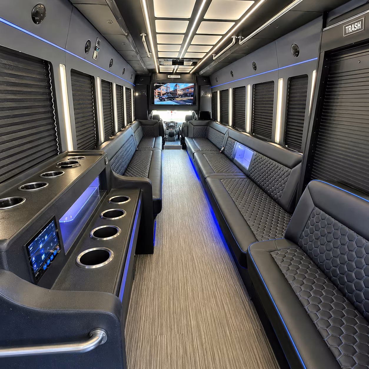 Philadelphia Prom & Homecoming Transportation party bus interior