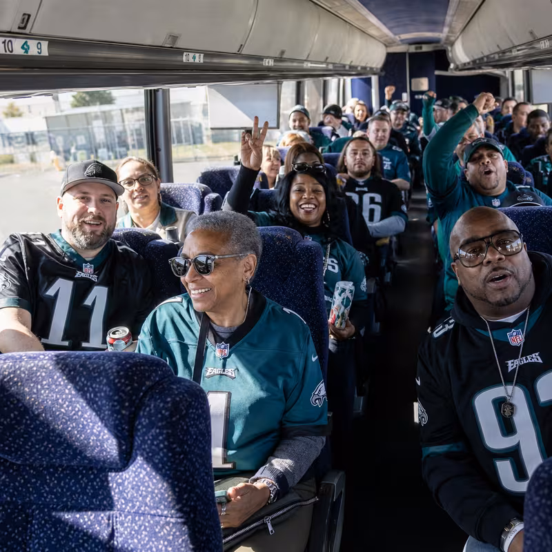 Black Mercedes Sprinter van staged for an Philadelphia Sporting Event Transportation group