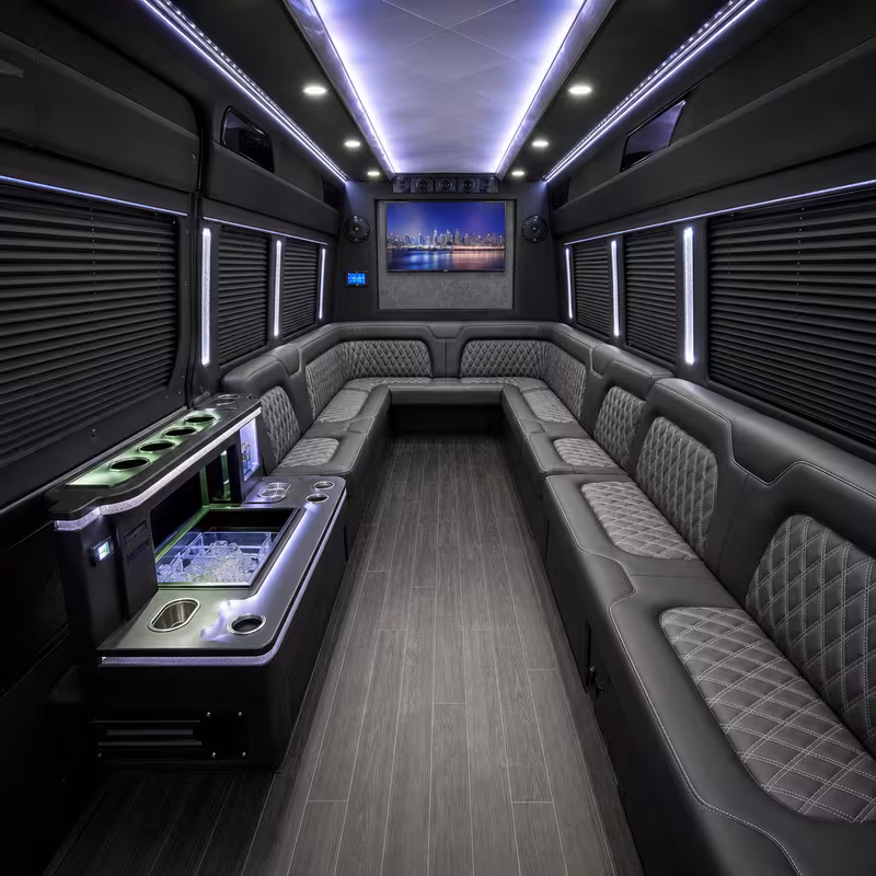 14 Passenger Sprinter Limo Interior